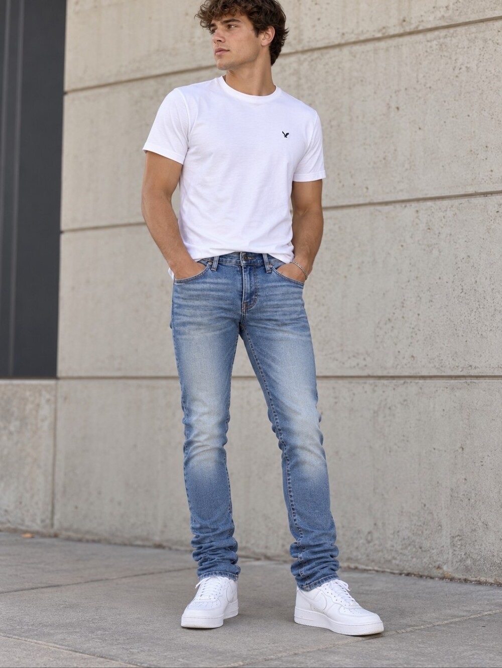 American Eagle AEO Stacked Skinny Jeans Men's 28x32 Blue Cotton Denim Everyday